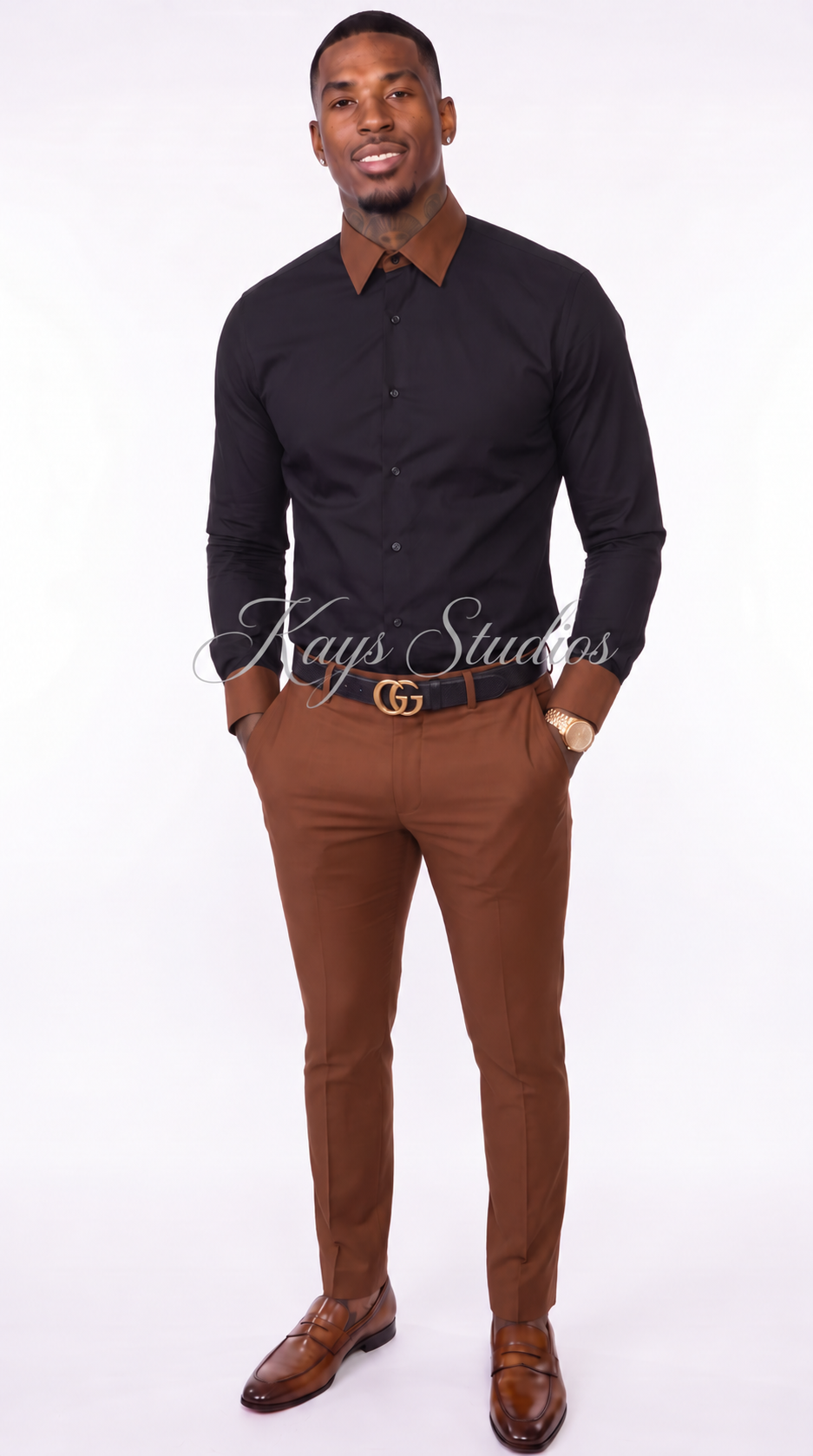 Outfit 1: Max in black & brown